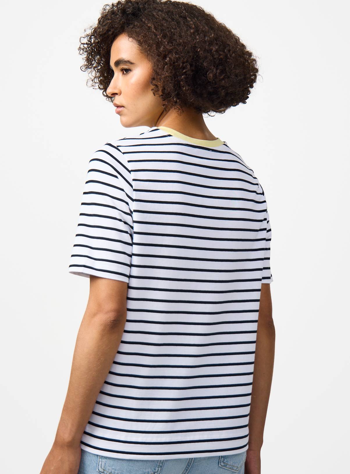 Mono Stripe Print Cotton Regular Fit T-Shirt 6 - Image 4