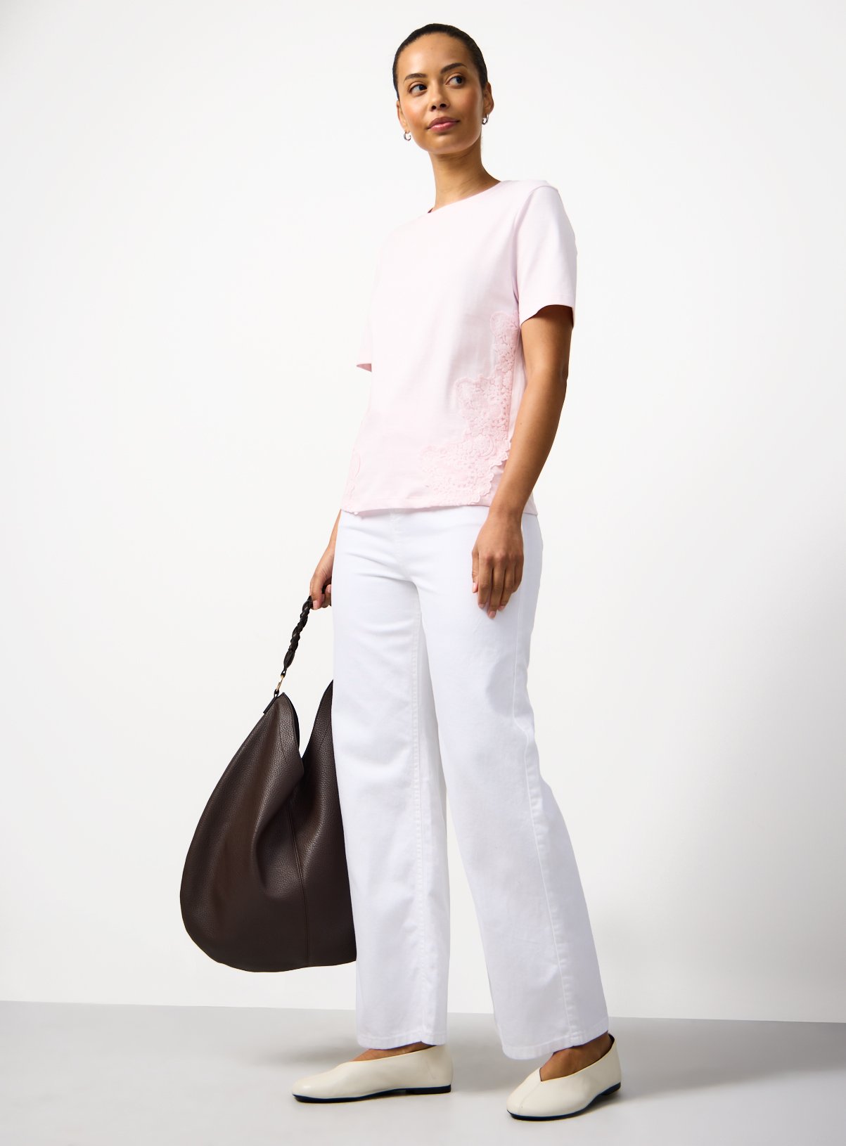 Light Pink Lace Panel T-Shirt 26 - Image 2 thumbnail