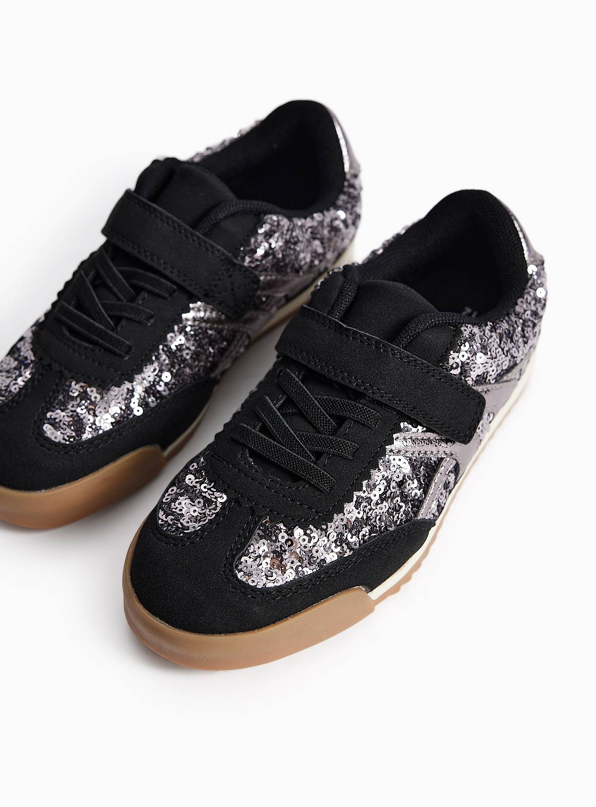 Grey Party Pewter Sequin Trainer 12 Infant - Image 2