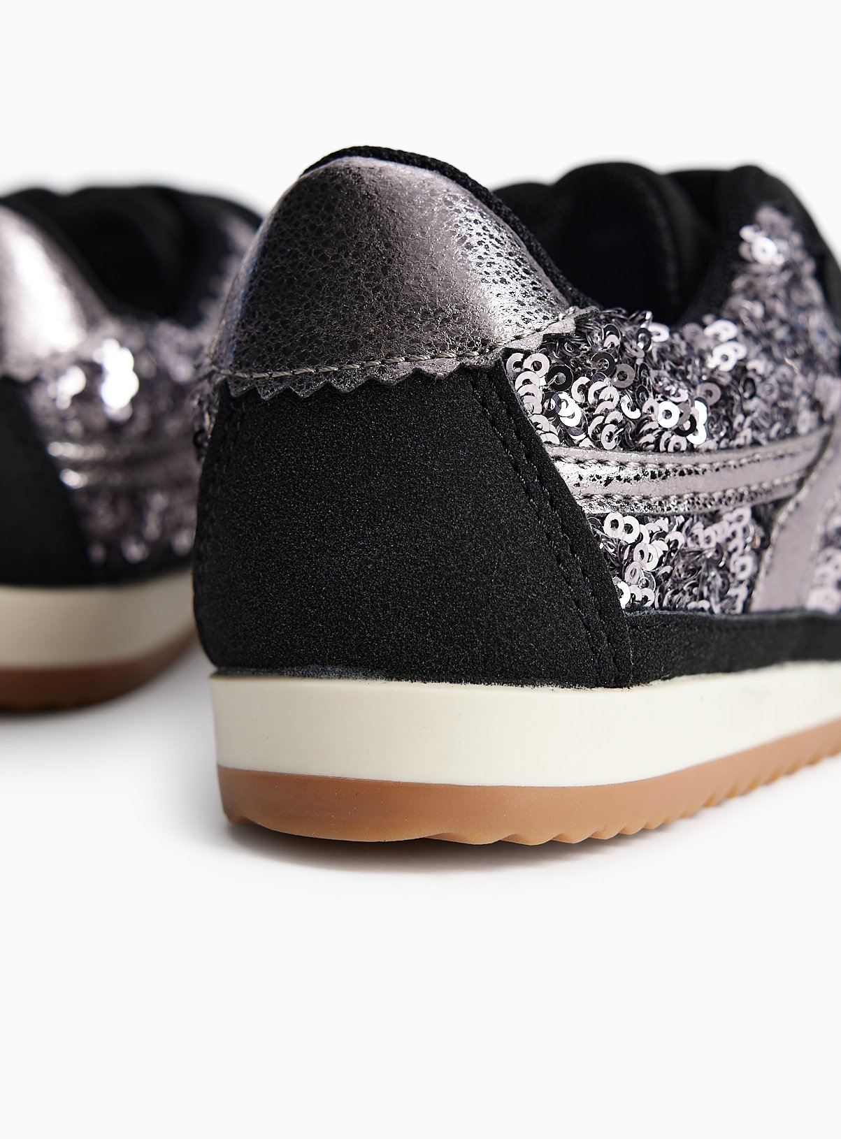 Grey Party Pewter Sequin Trainer 12 Infant - Image 4 thumbnail