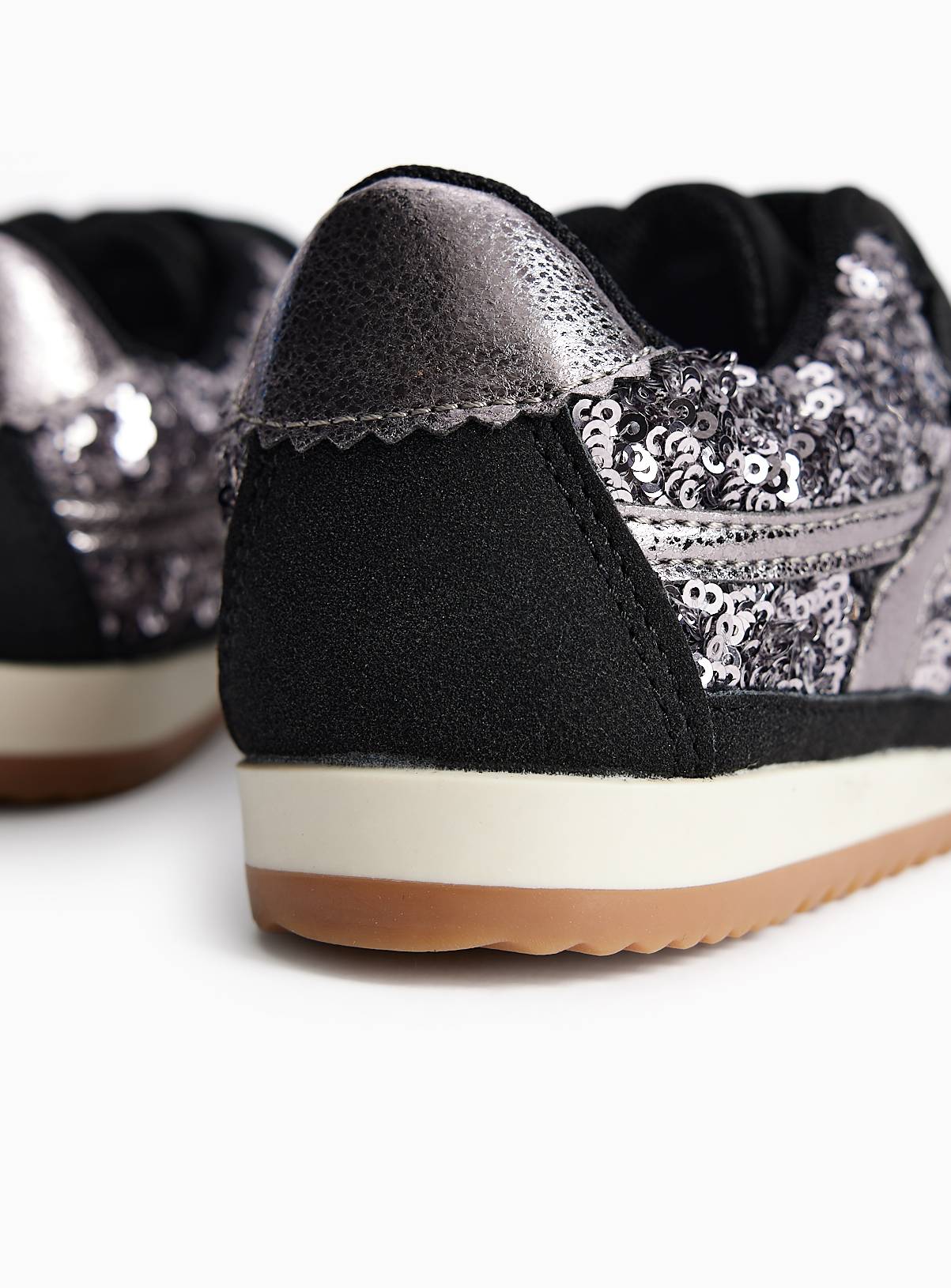 Grey Party Pewter Sequin Trainer 12 Infant - Image 4