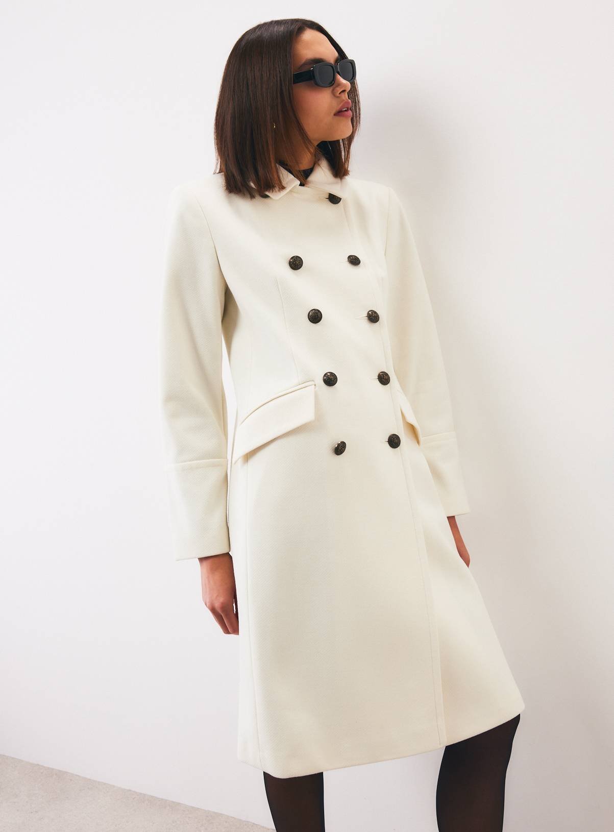 White Long Military Coat 20 - Image 1