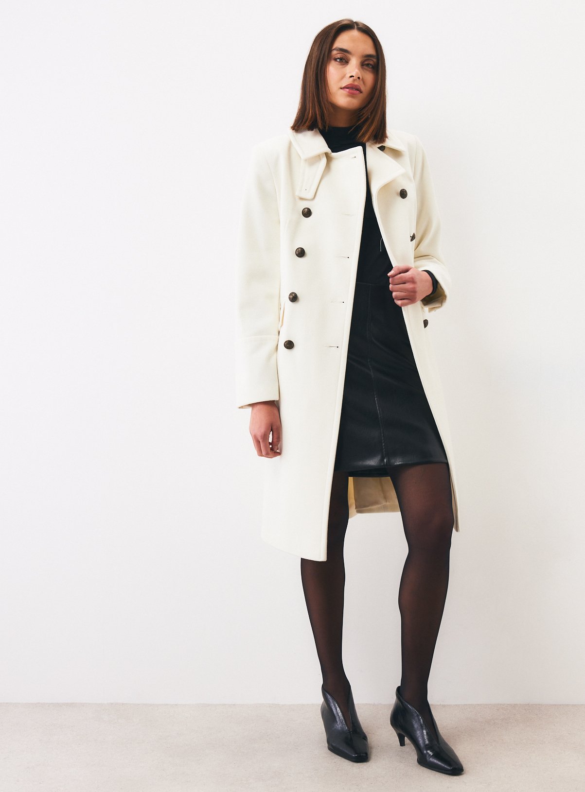 White Long Military Coat 20 - Image 2 thumbnail