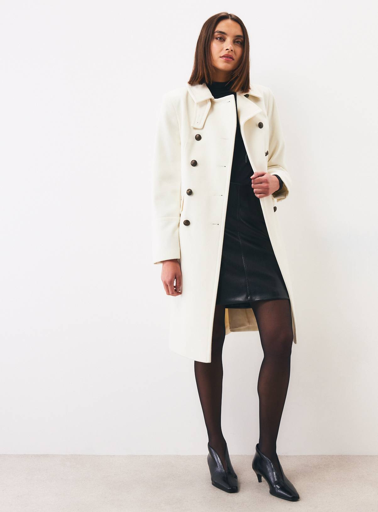White Long Military Coat 20 - Image 2