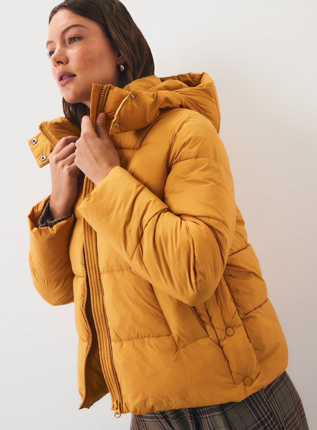 Yellow Side Popper Padded Jacket XL - Image 1