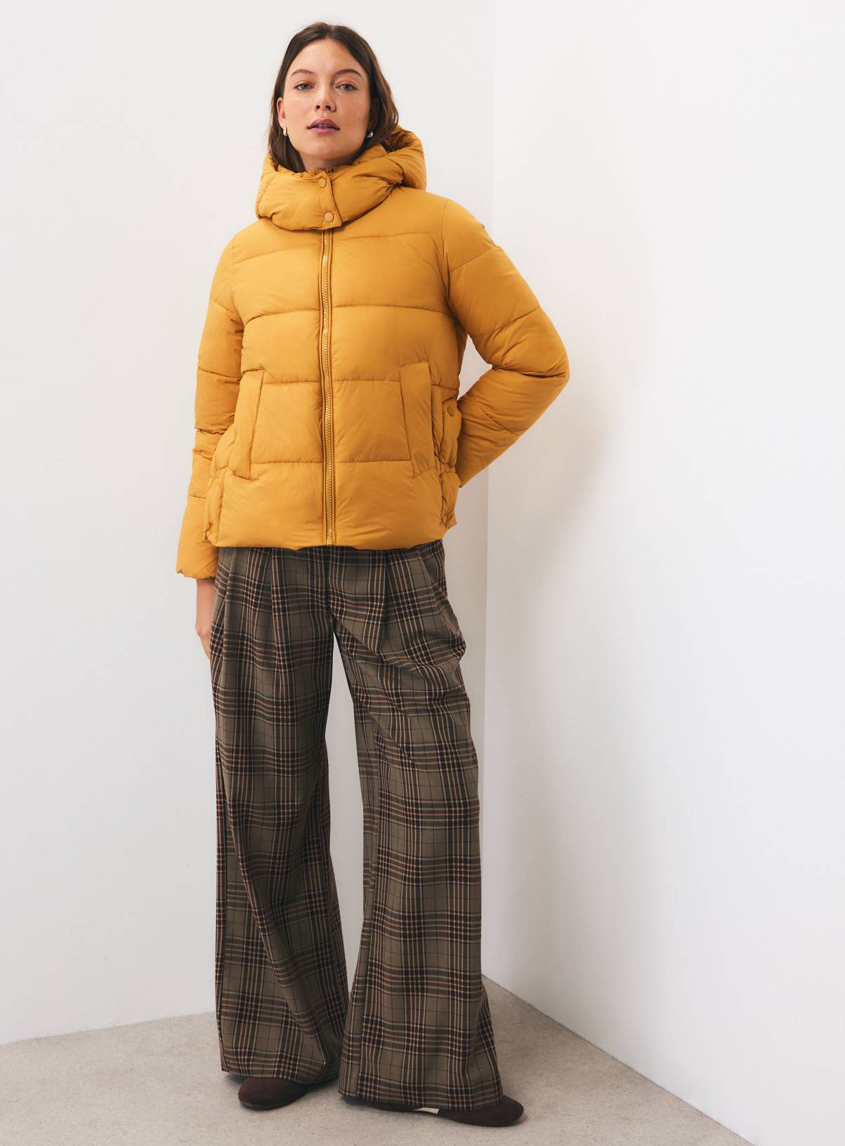 Yellow Side Popper Padded Jacket XL - Image 2
