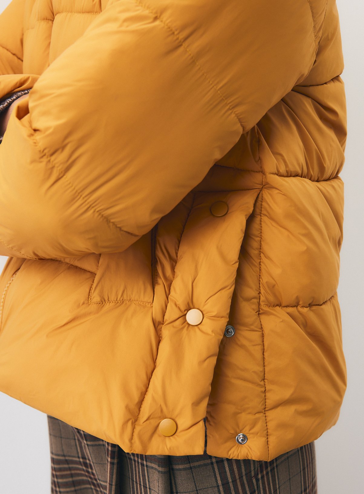 Yellow Side Popper Padded Jacket XL - Image 3 thumbnail