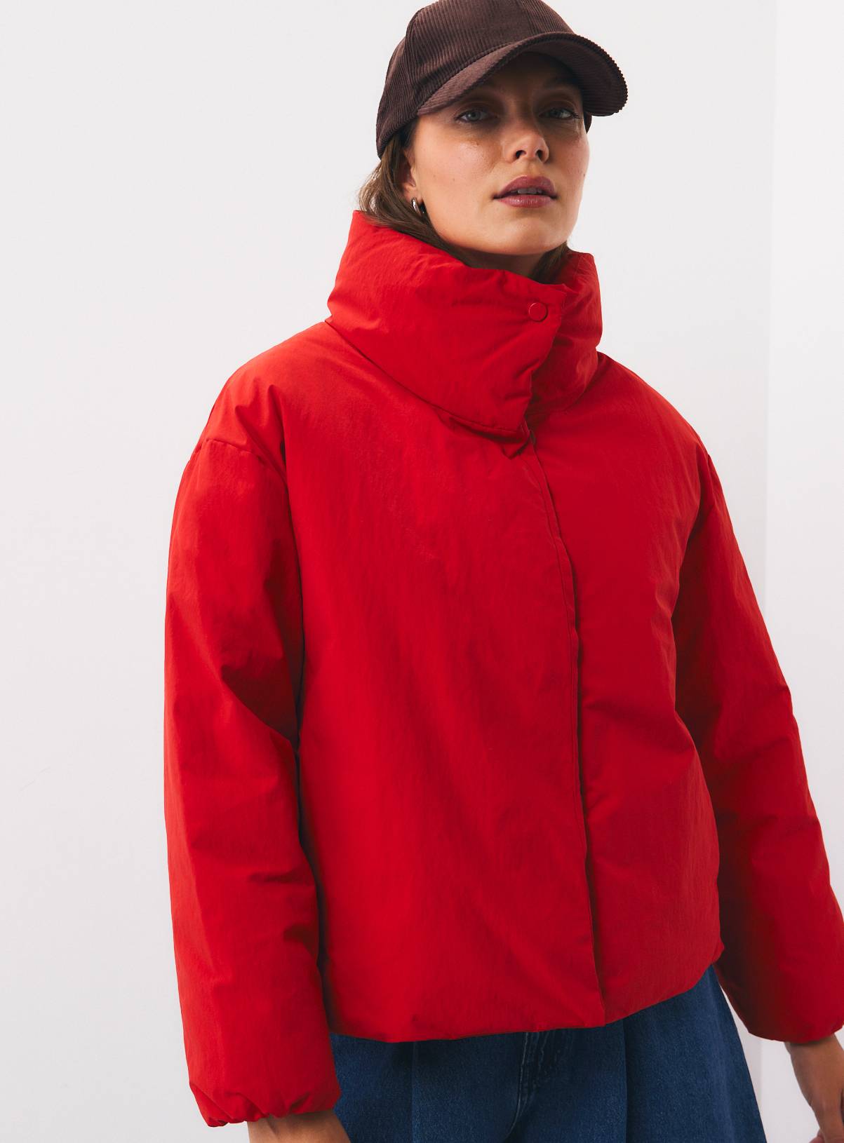 Red Unquilted Padded Jacket XL - Image 2