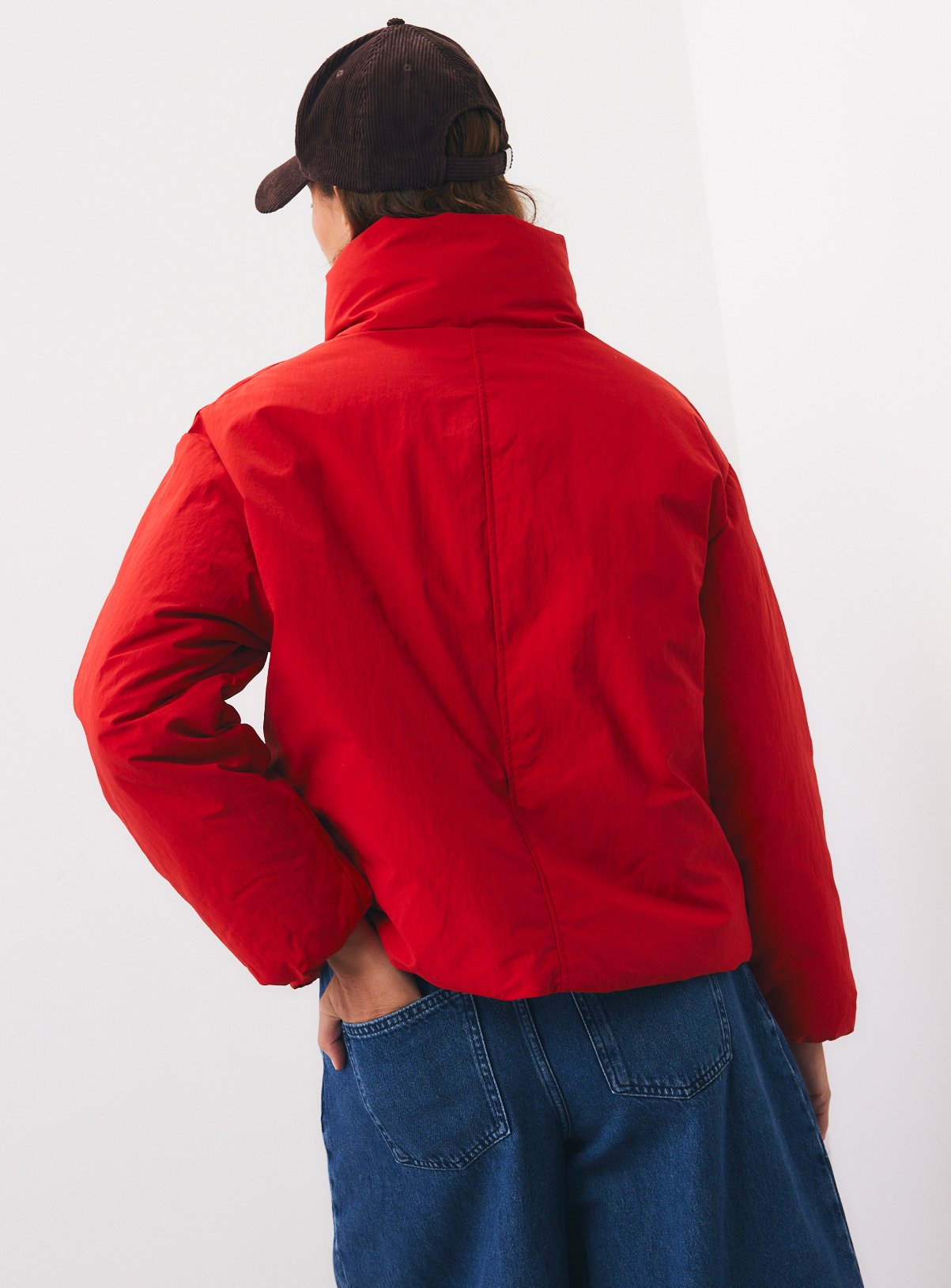 Red Unquilted Padded Jacket XL - Image 4 thumbnail