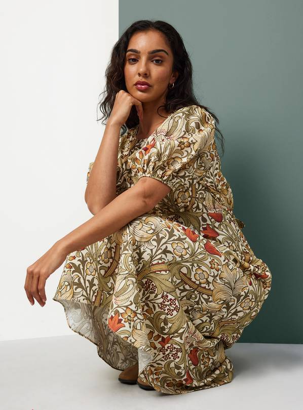 Tu x Morris & Co. Golden Lily Print Midaxi Tea Dress 22