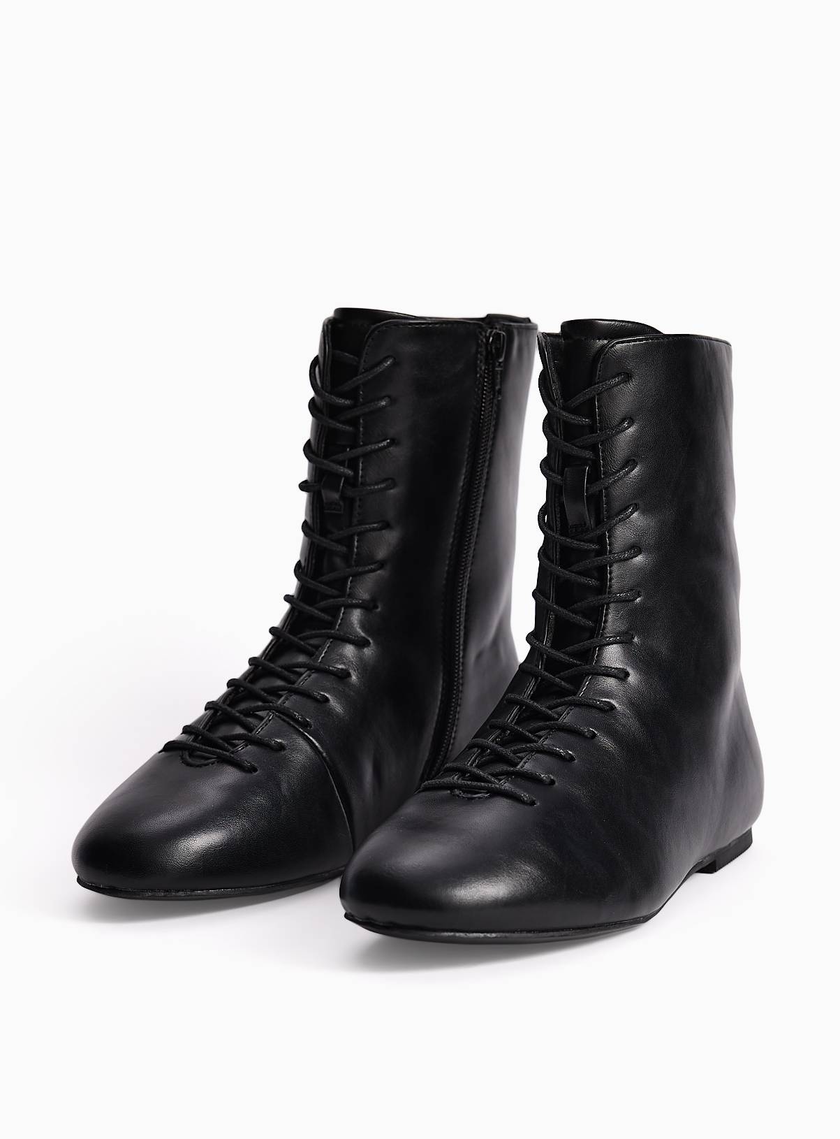 Black Lace-Up Boxer Ankle Boots 4 - Image 2