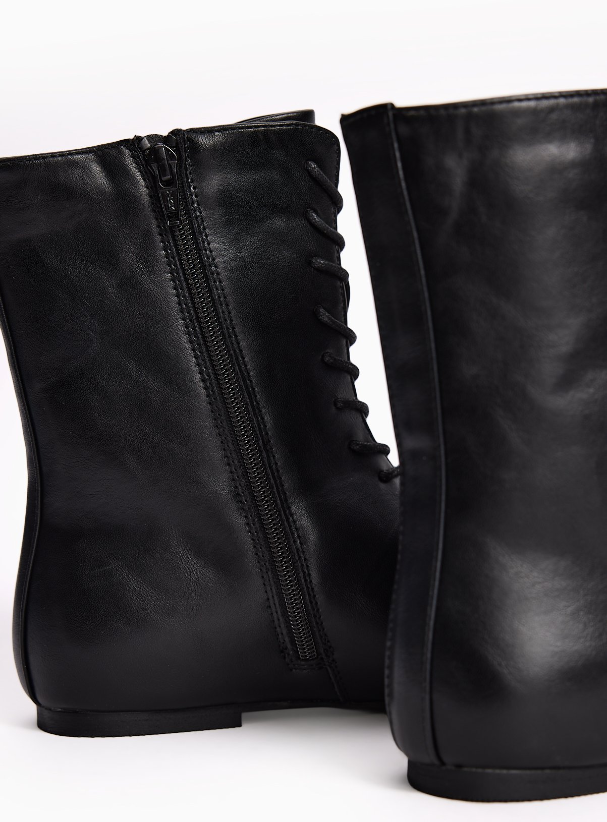 Black Lace-Up Boxer Ankle Boots 4 - Image 4 thumbnail