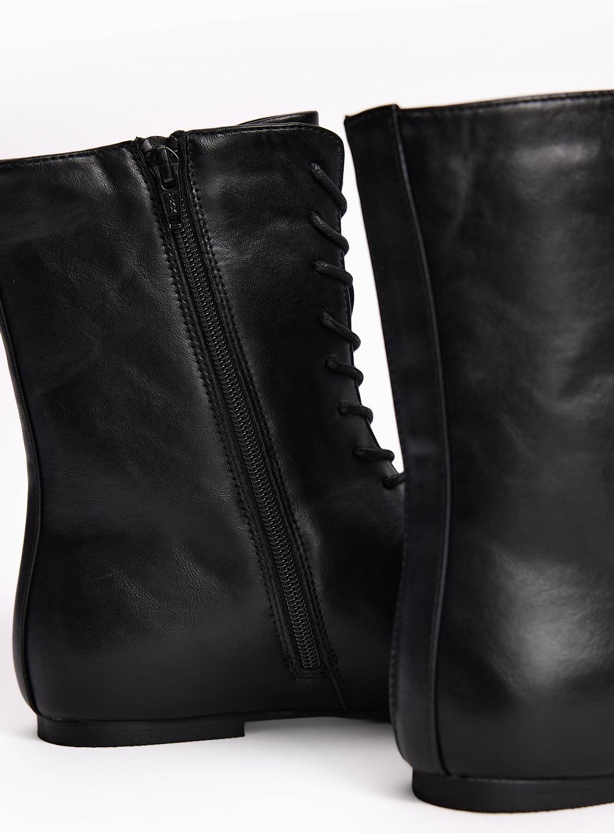 Black Lace-Up Boxer Ankle Boots 4 - Image 4