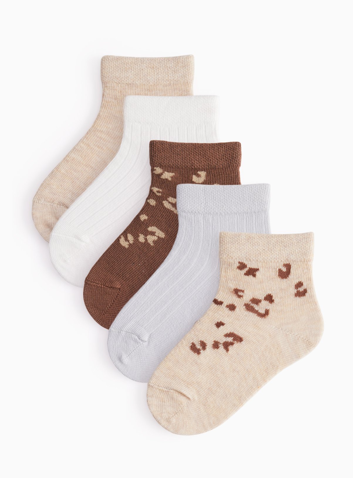 Leopard & Stripe Socks 5-Pack 12-24 months - Image 1 thumbnail