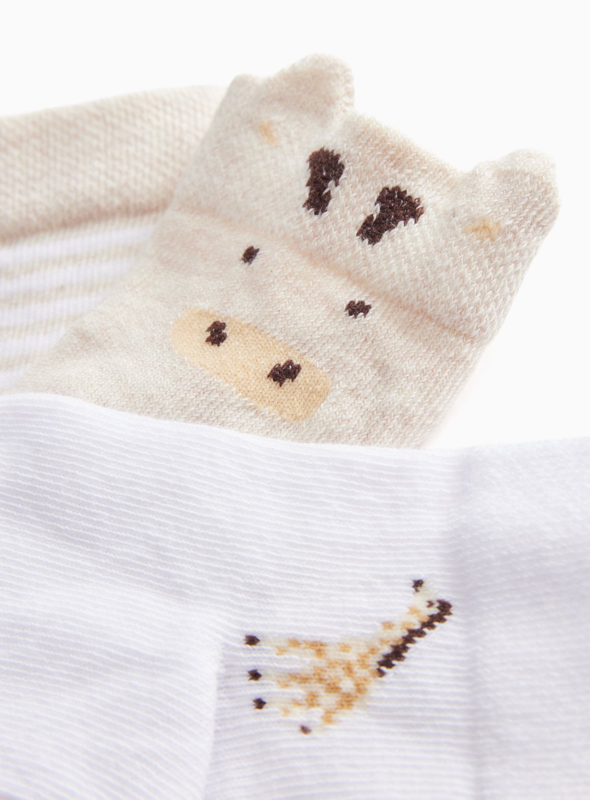 Cream Giraffe Socks 5 Pack 6-12 months - Image 2 thumbnail
