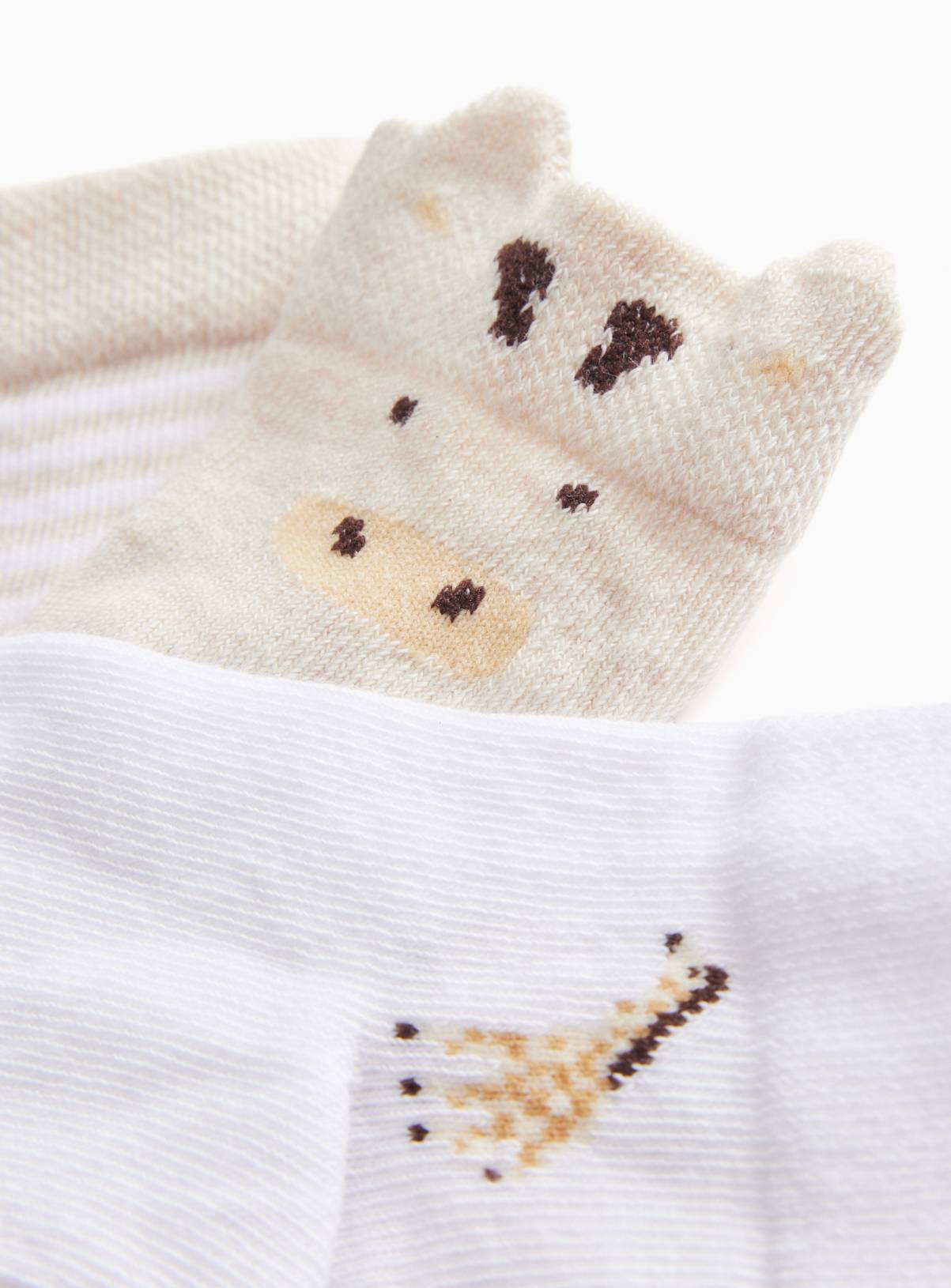 Cream Giraffe Socks 5 Pack 6-12 months - Image 2