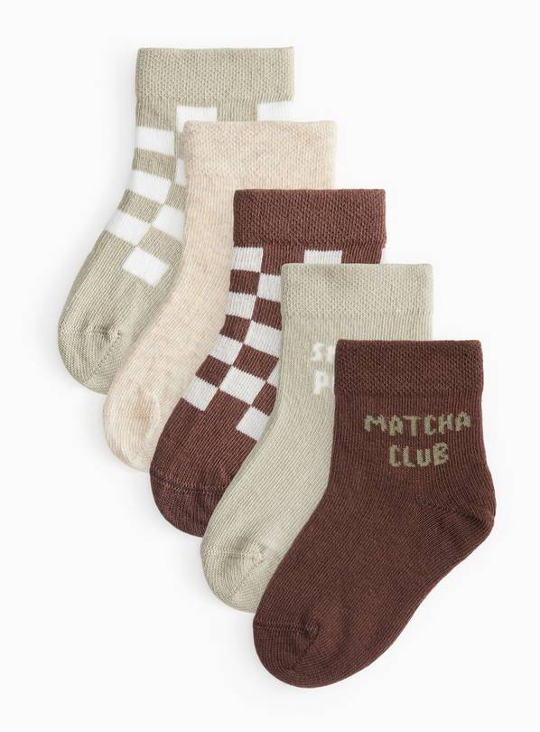 Green Matcha Club Socks 5 Pack 1-6 months