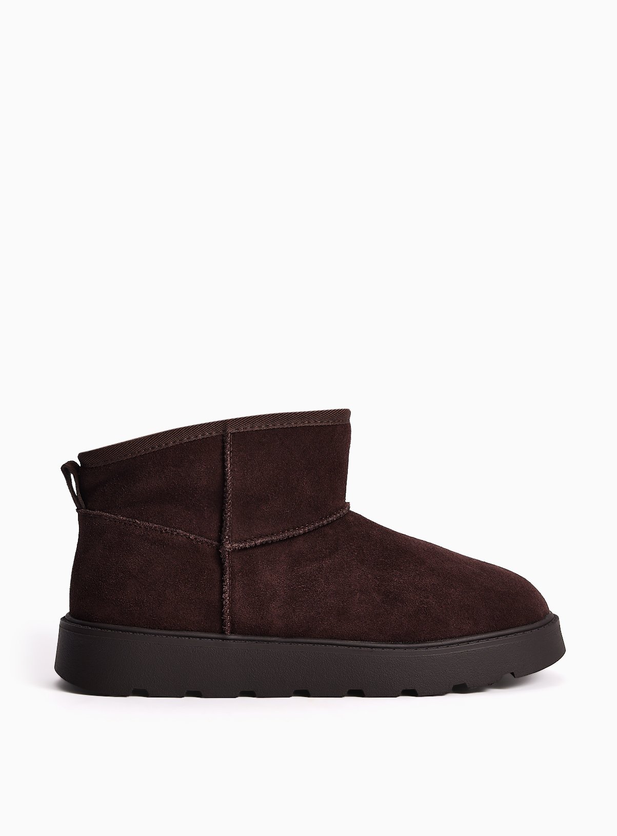 Chocolate Brown Suede Borg-Lined Ankle Boots 6 - Image 2 thumbnail