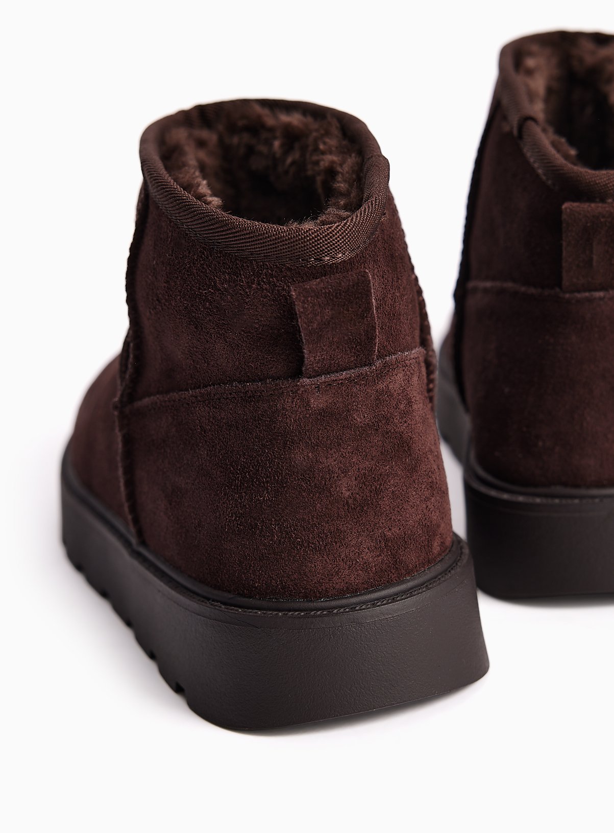 Chocolate Brown Suede Borg-Lined Ankle Boots 6 - Image 4 thumbnail