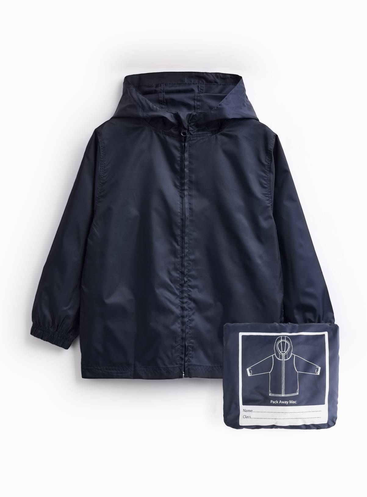 Navy Packaway Rain Mac 9-10 years - Image 1