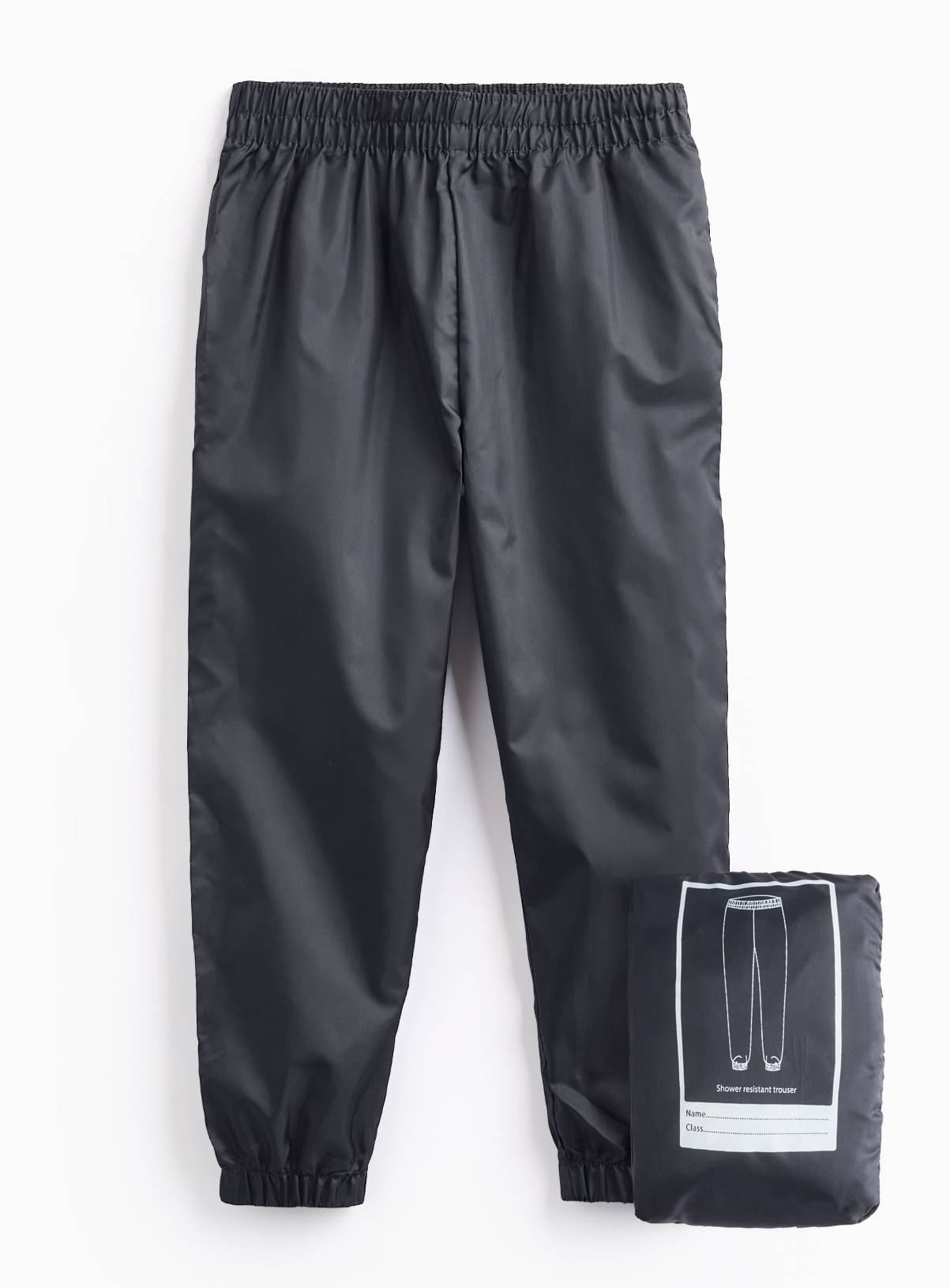 Unisex Black Shower Resistant Trousers 11 years - Image 1