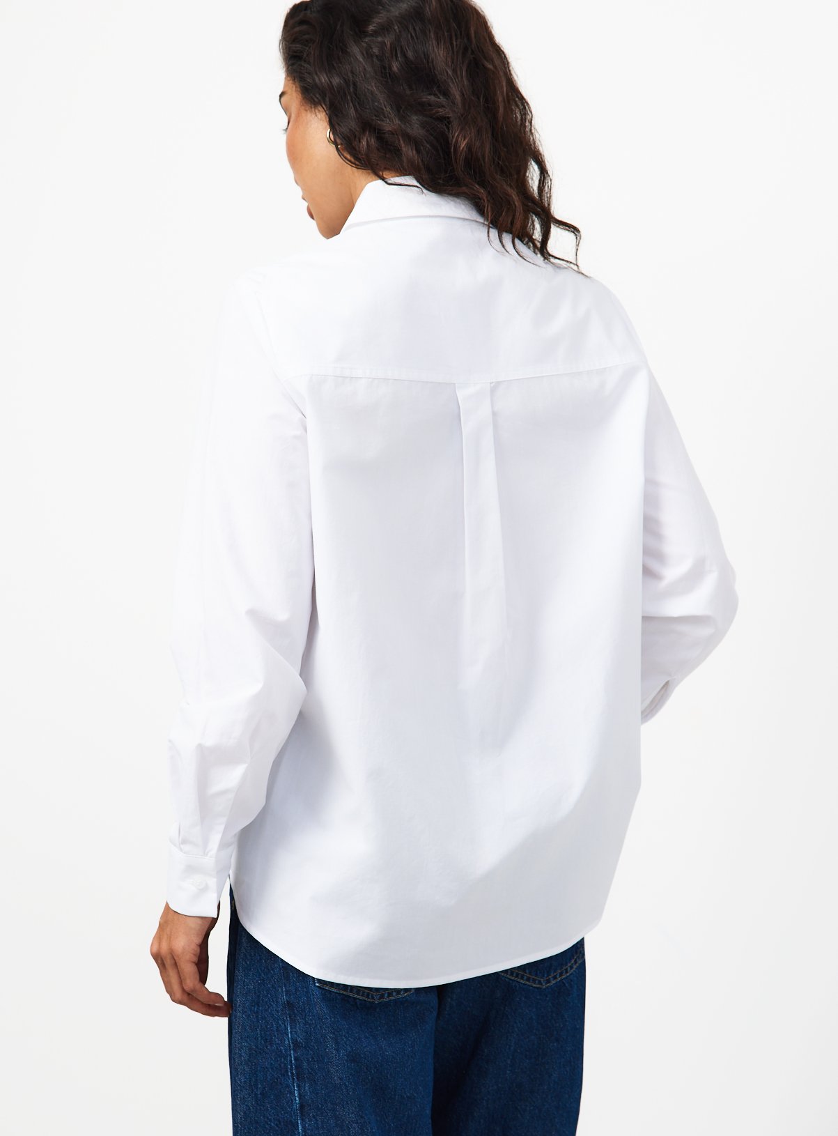 White Cotton Poplin Tailored Long Sleeve Shirt 16 - Image 4 thumbnail