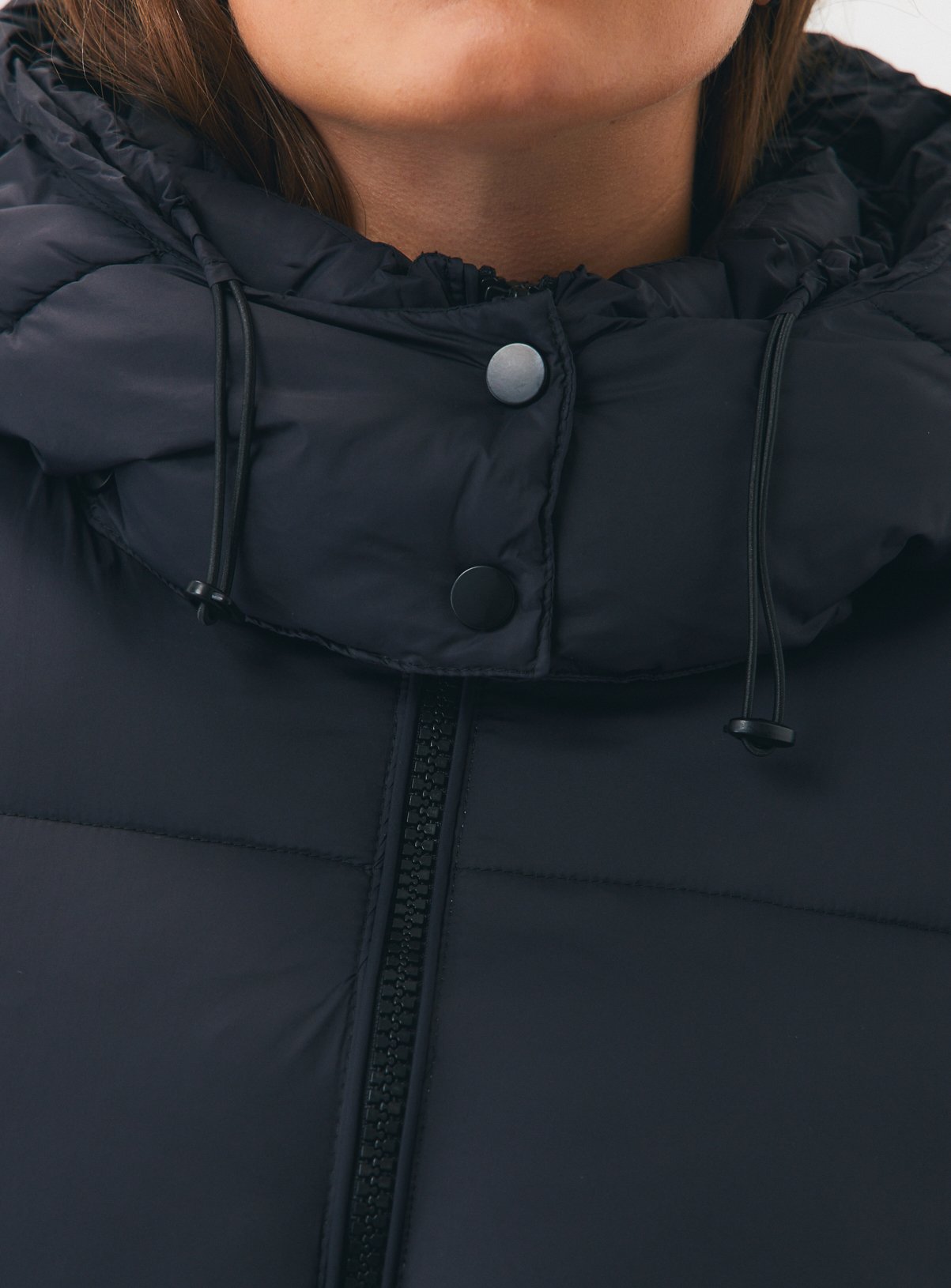 Black Longline Padded Coat  M - Image 5 thumbnail