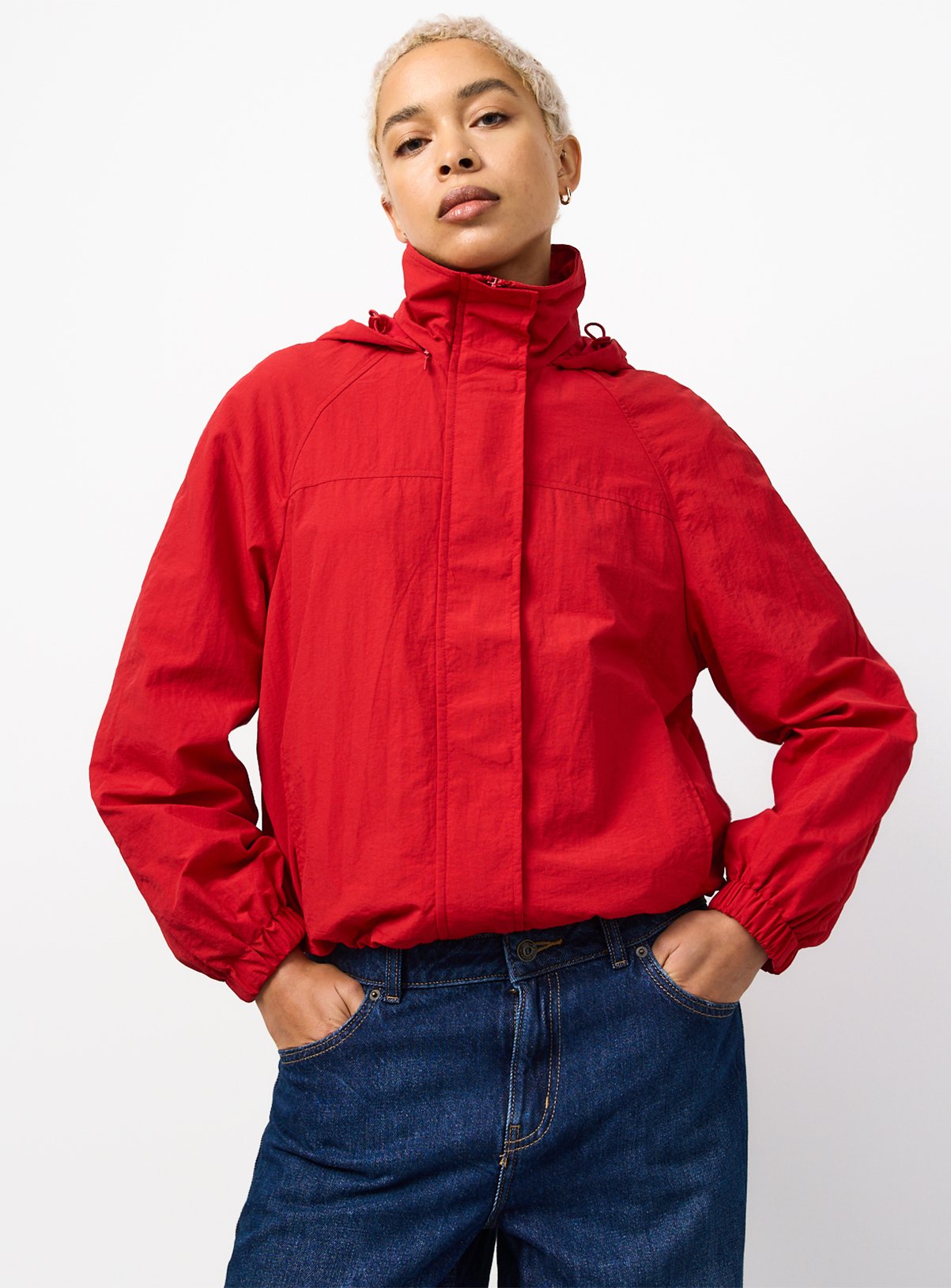 Red Shower Resistant Windbreaker XS - Image 2 thumbnail
