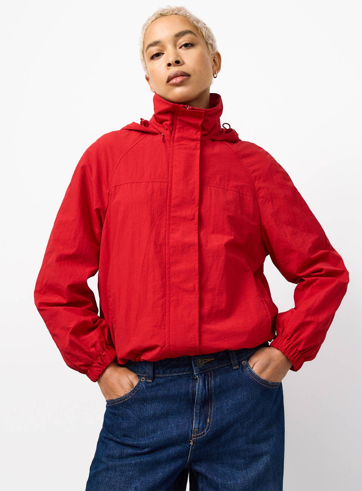 Red Shower Resistant Windbreaker XS - Image 2
