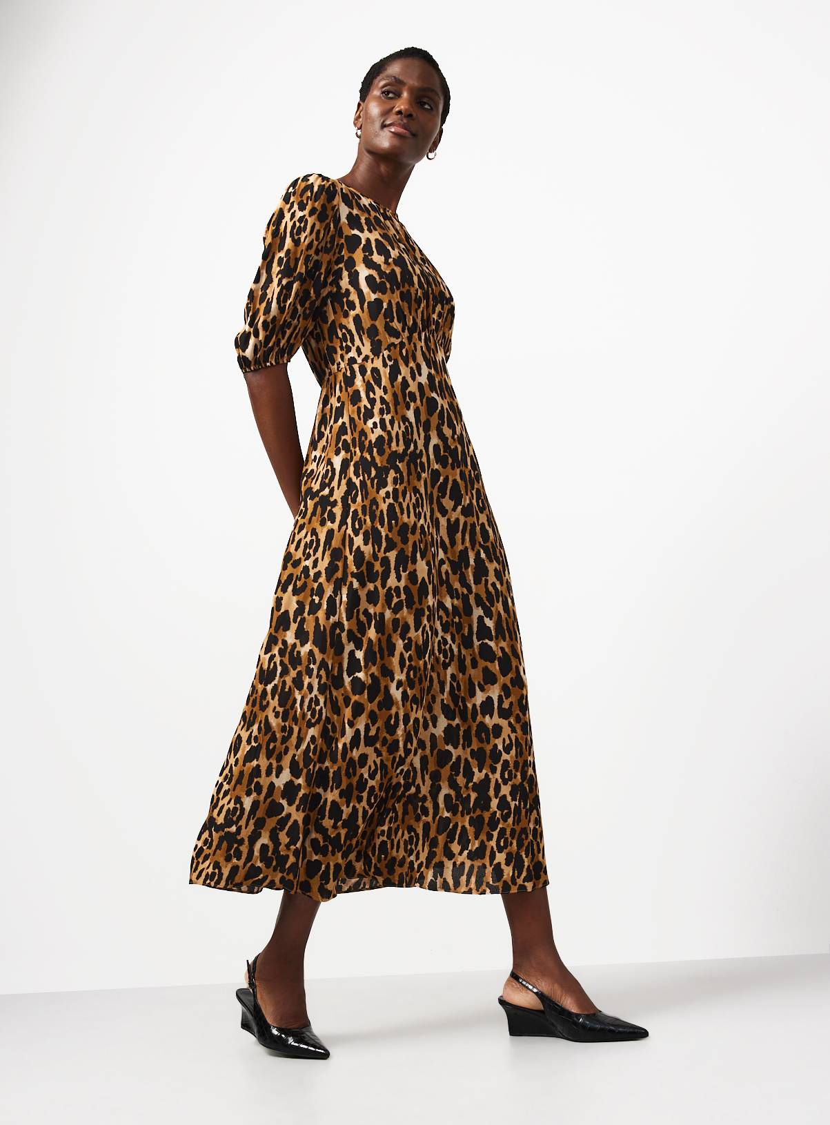 Brown Leopard Print Midi Dress 20 - Image 2