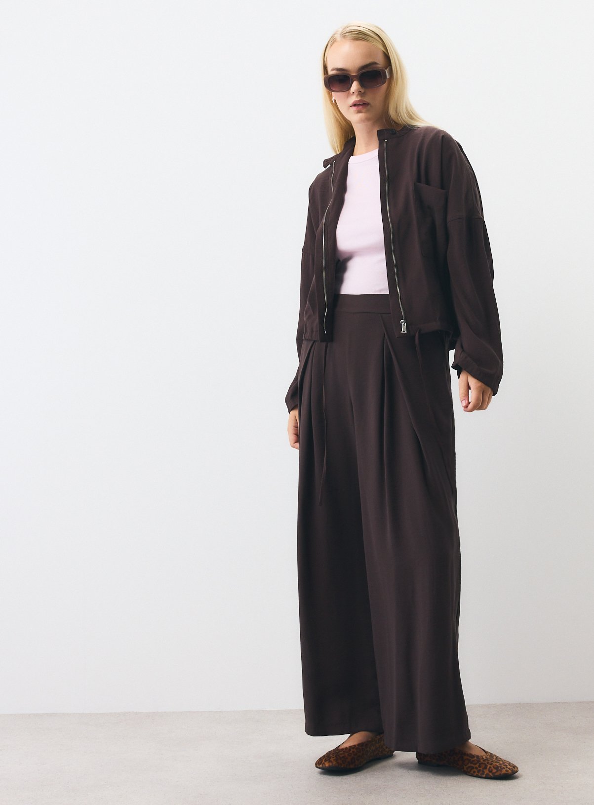Brown Funnel Neck Shacket 20 - Image 2 thumbnail