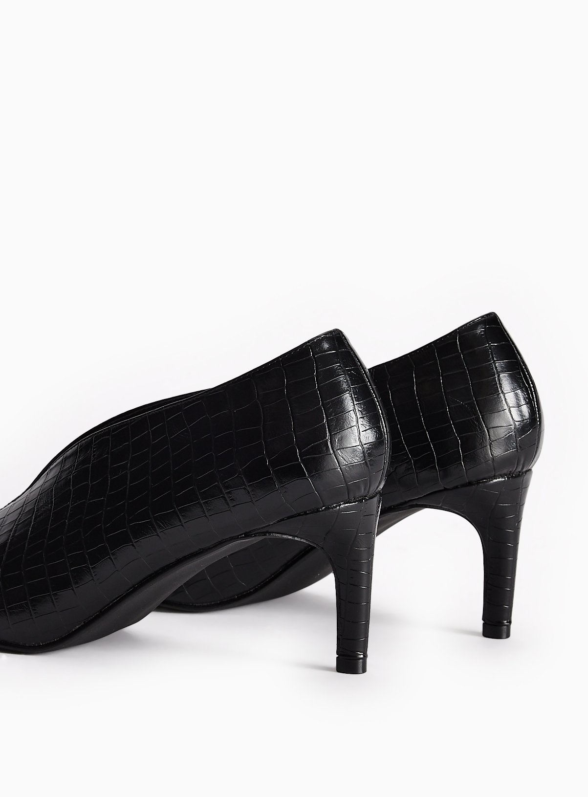 Square Toe Faux Croc Stiletto Ankle Boots 6 - Image 4 thumbnail