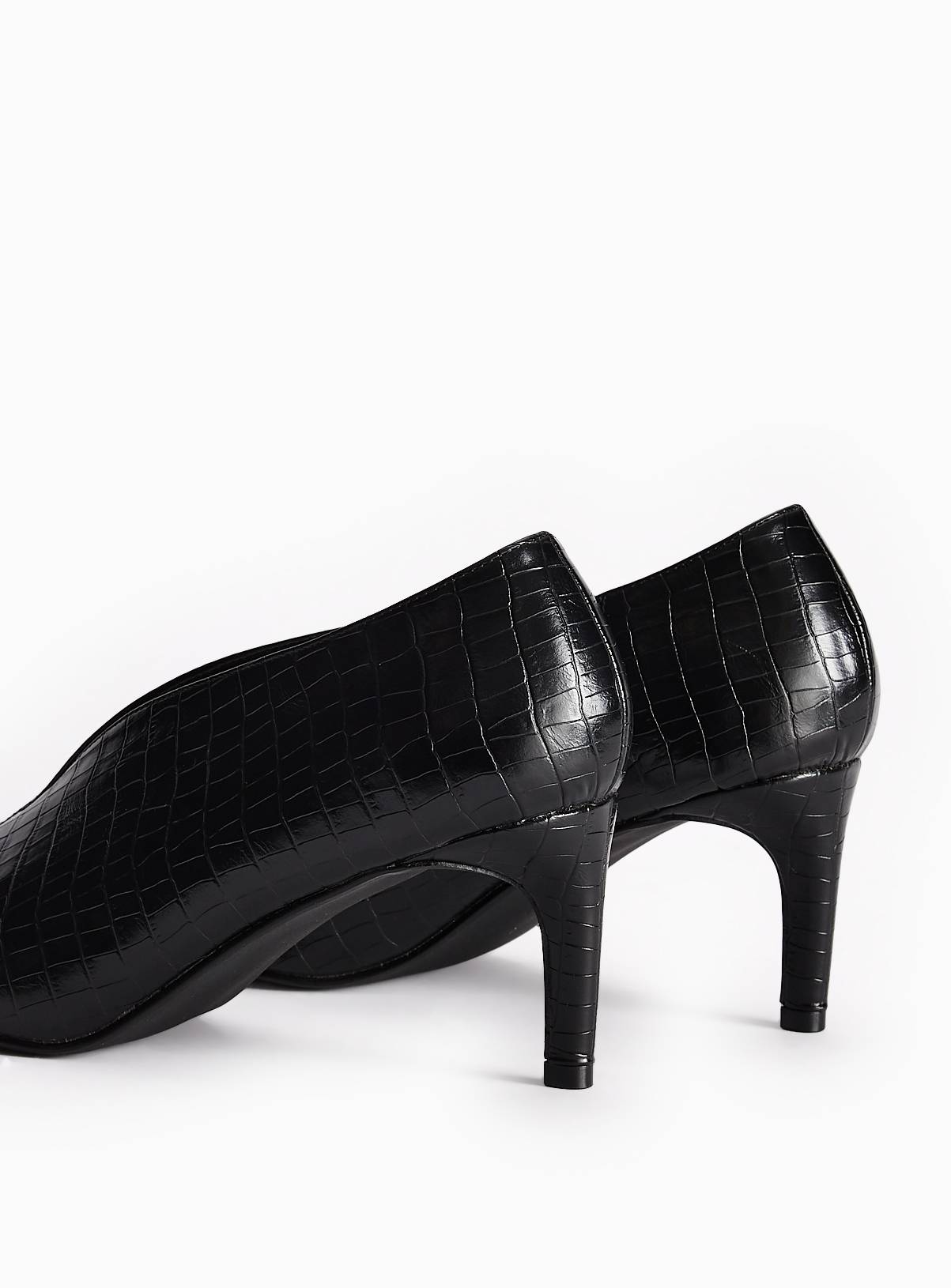 Square Toe Faux Croc Stiletto Ankle Boots 6 - Image 4