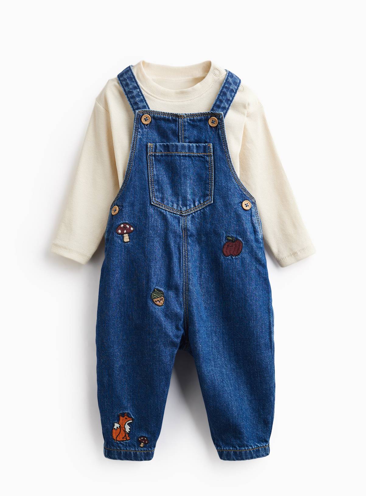 Heritage Denim Dungaree & Top Set 6-9 months - Image 1