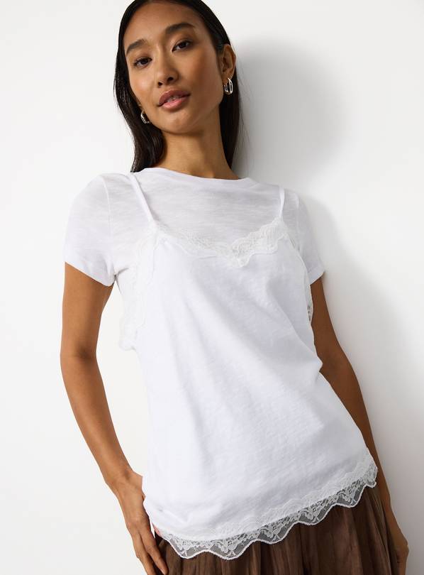 White 2 in 1 Lace Cami Top 14