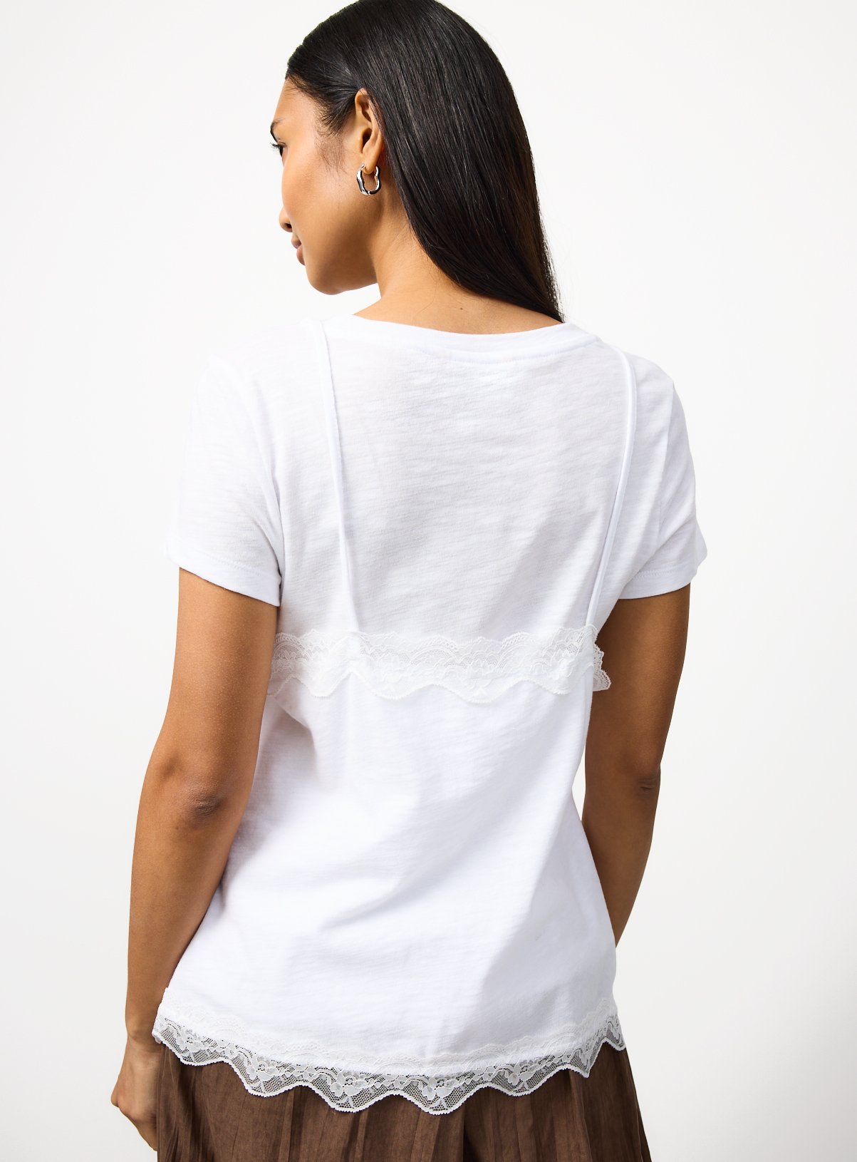 White 2 in 1 Lace Cami Top 6 - Image 4 thumbnail
