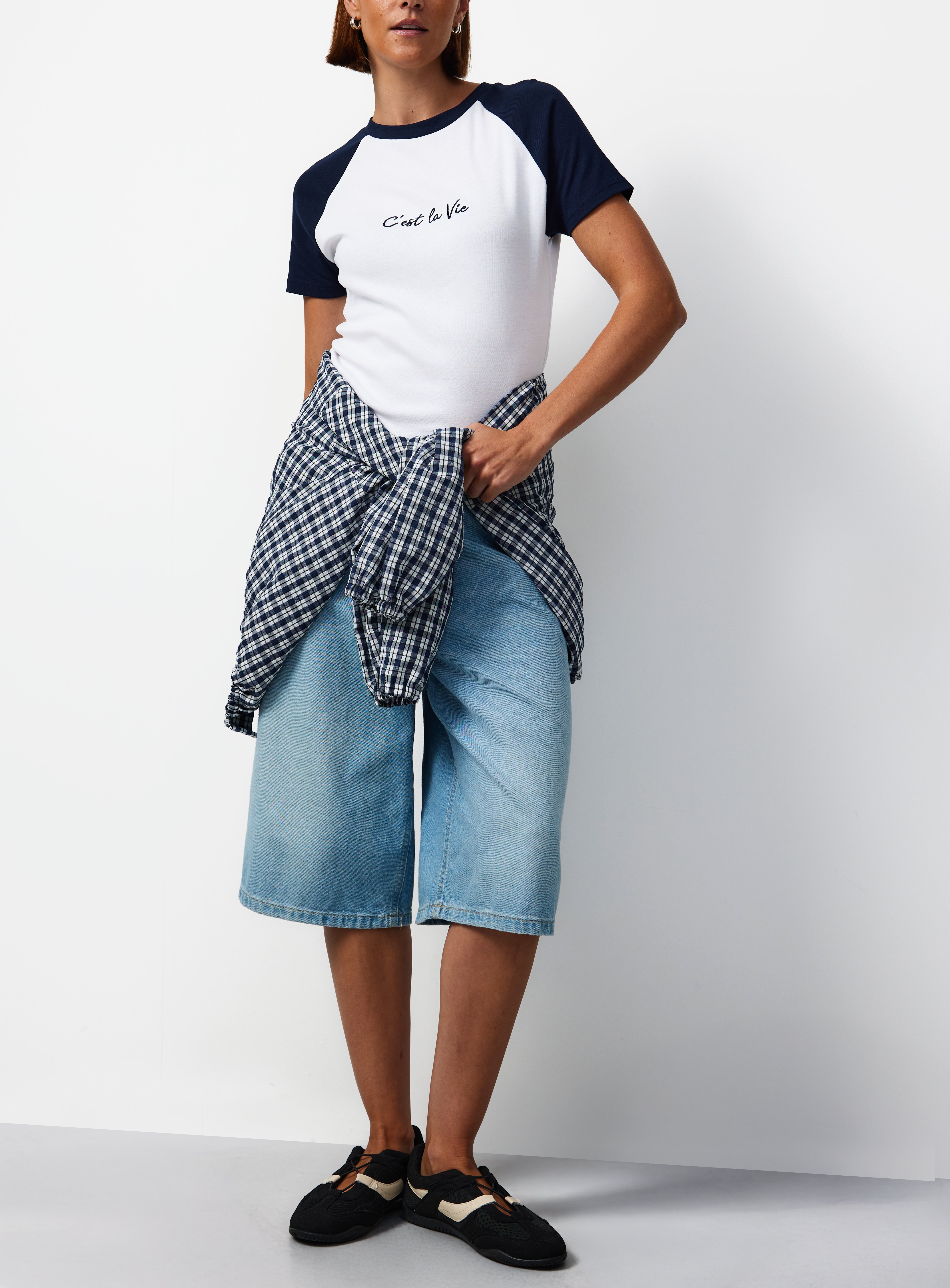 Navy Cest La Vie Raglan T-Shirt 16 - Image 2 thumbnail