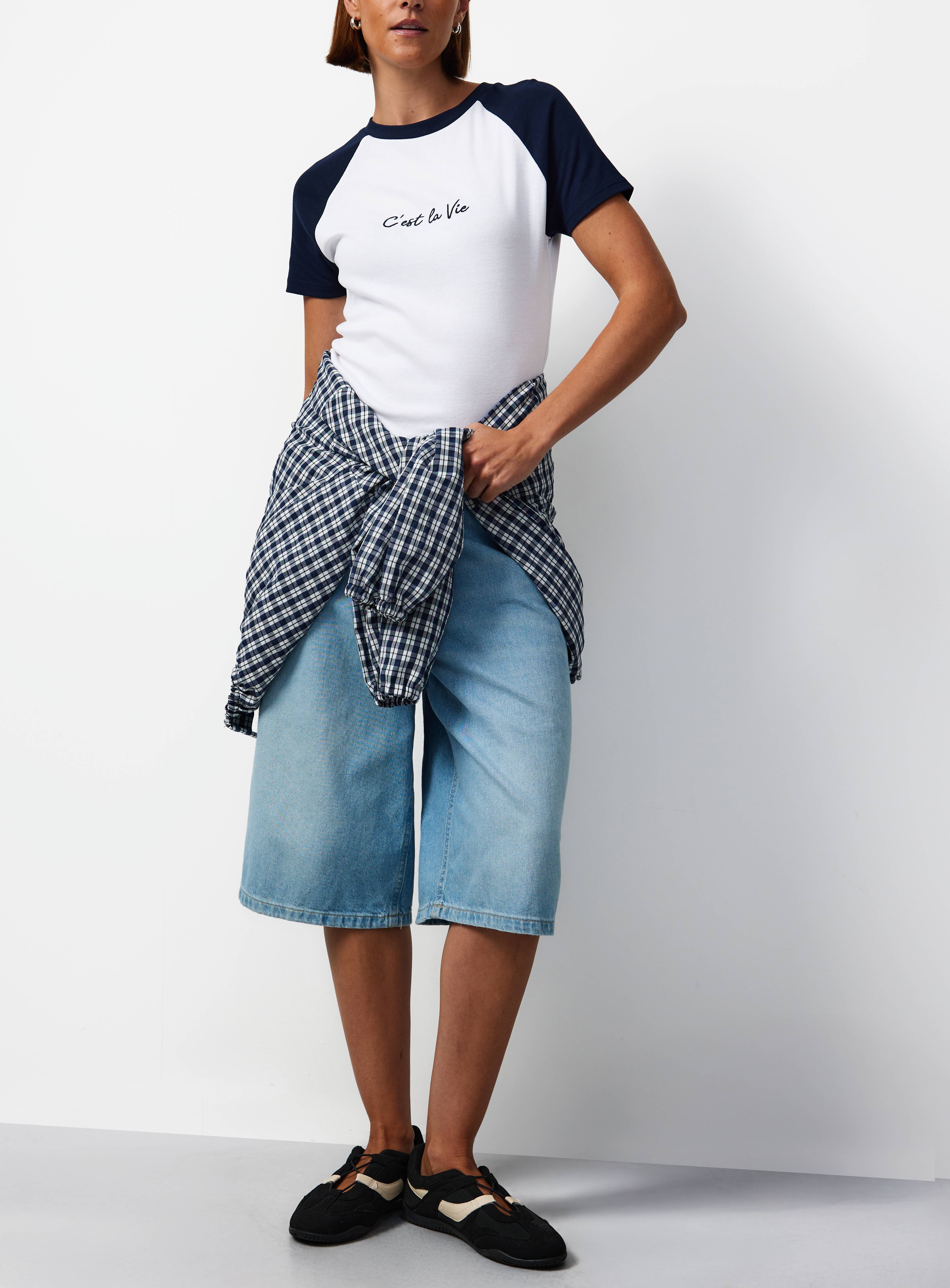 Navy Cest La Vie Raglan T-Shirt 16 - Image 2