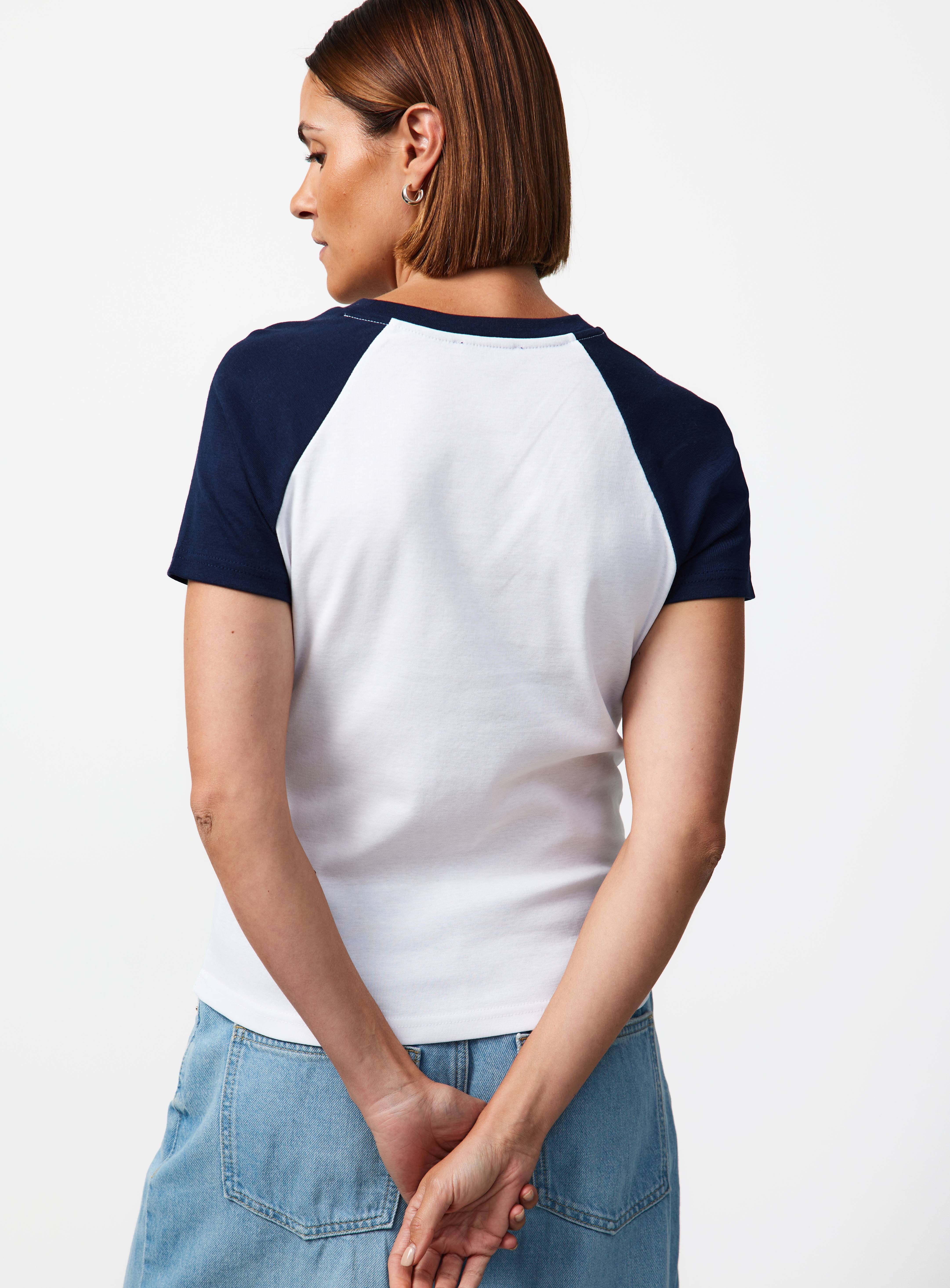 Navy Cest La Vie Raglan T-Shirt 16 - Image 4