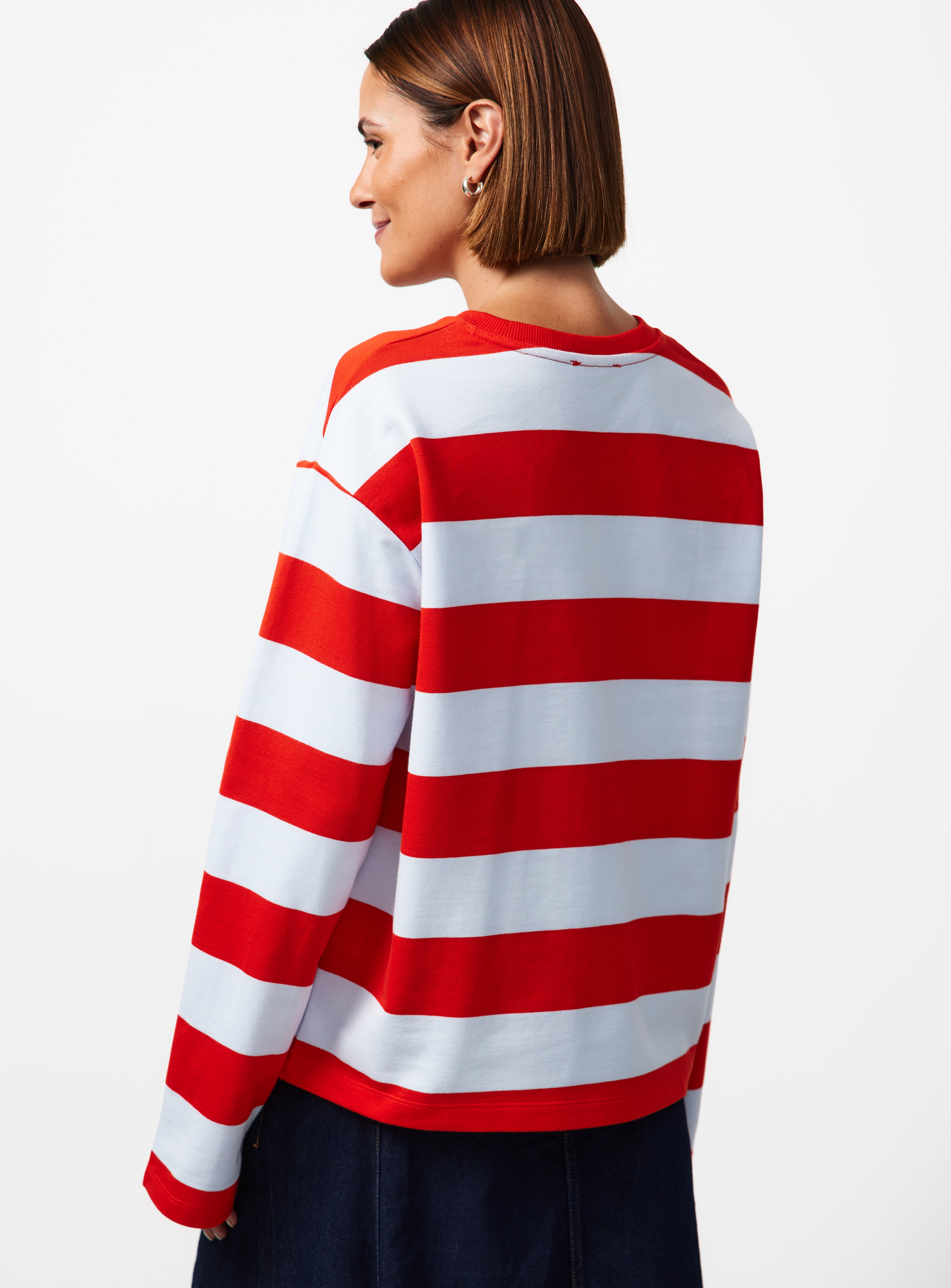 Red & Blue Stripe Relaxed Fit Sweatshirt L - Image 4 thumbnail