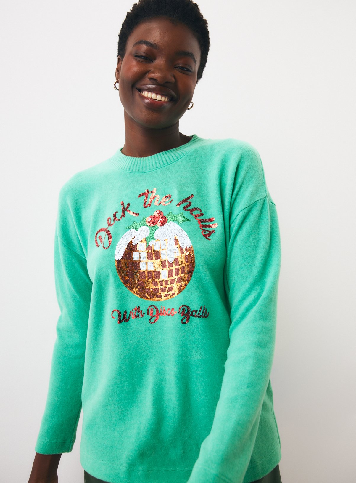 Christmas Disco Ball Soft Touch Jumper M - Image 2 thumbnail