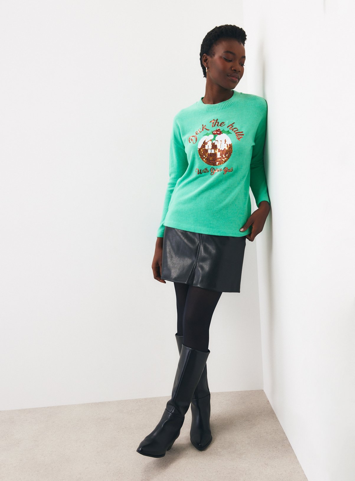 Christmas Disco Ball Soft Touch Jumper M - Image 3 thumbnail