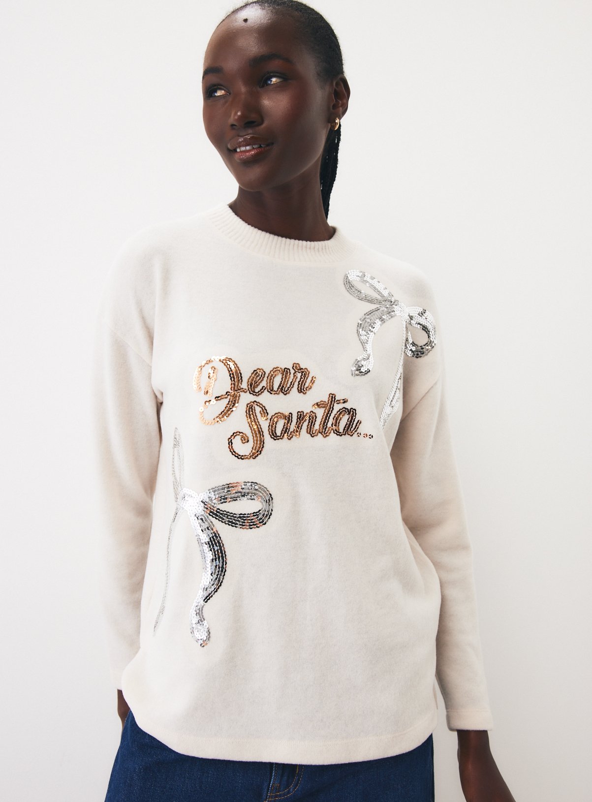 Dear Santa Sequin Christmas Jumper S - Image 2 thumbnail