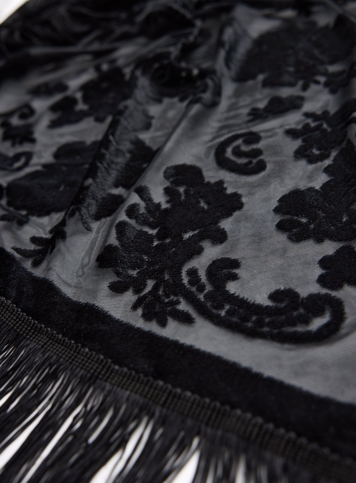 Black Dark Romance Tassel Waist Scarf One Size - Image 2 thumbnail