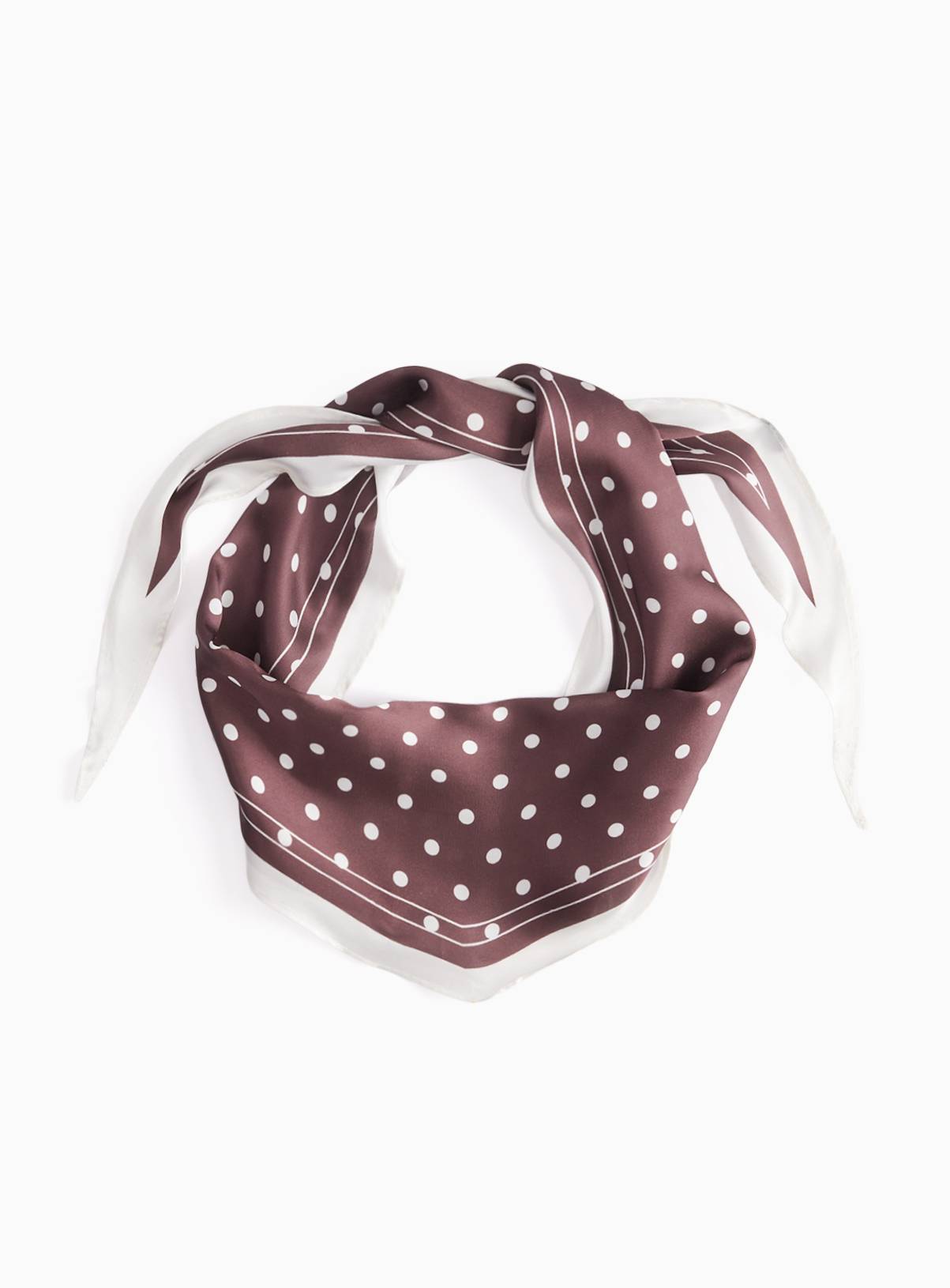 Brown Spot Triangle Satin Scarf One Size - Image 1