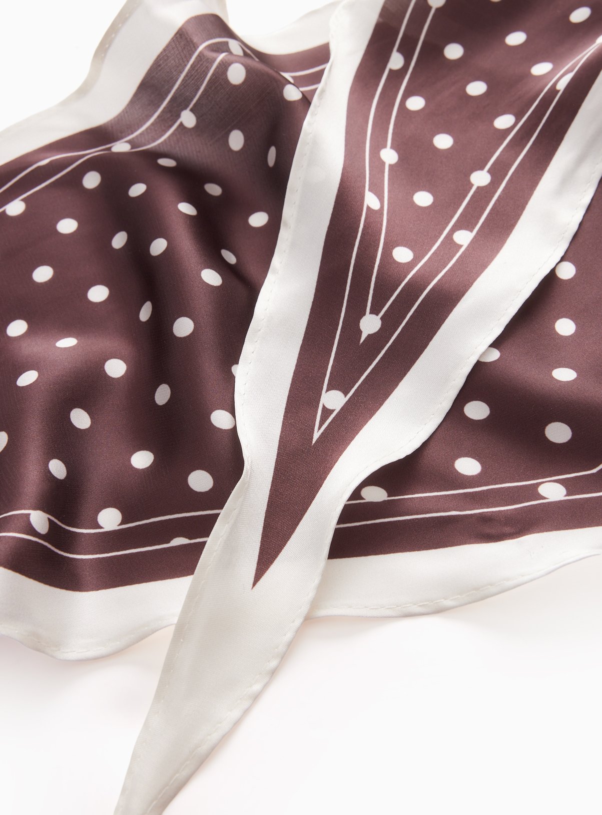 Brown Spot Triangle Satin Scarf One Size - Image 2 thumbnail