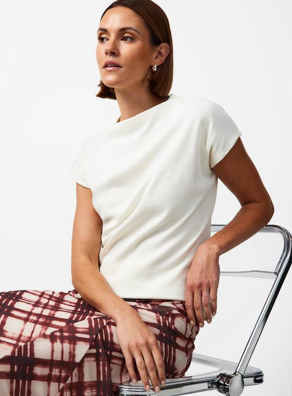 Cream High Neck Jersey Top 20