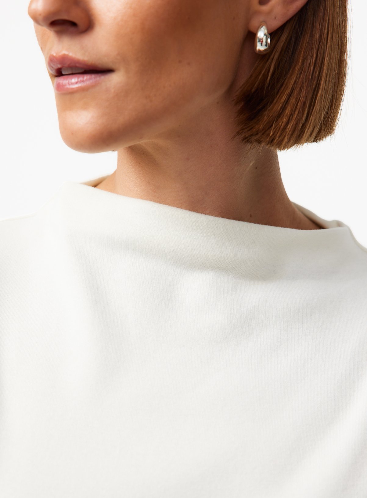 Cream High Neck Jersey Top 24 - Image 3 thumbnail
