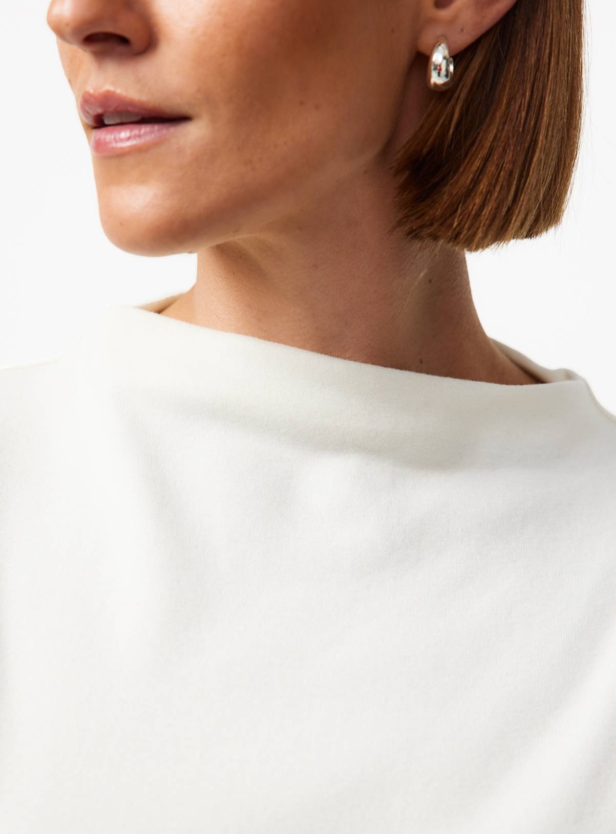 Cream High Neck Jersey Top 24 - Image 3