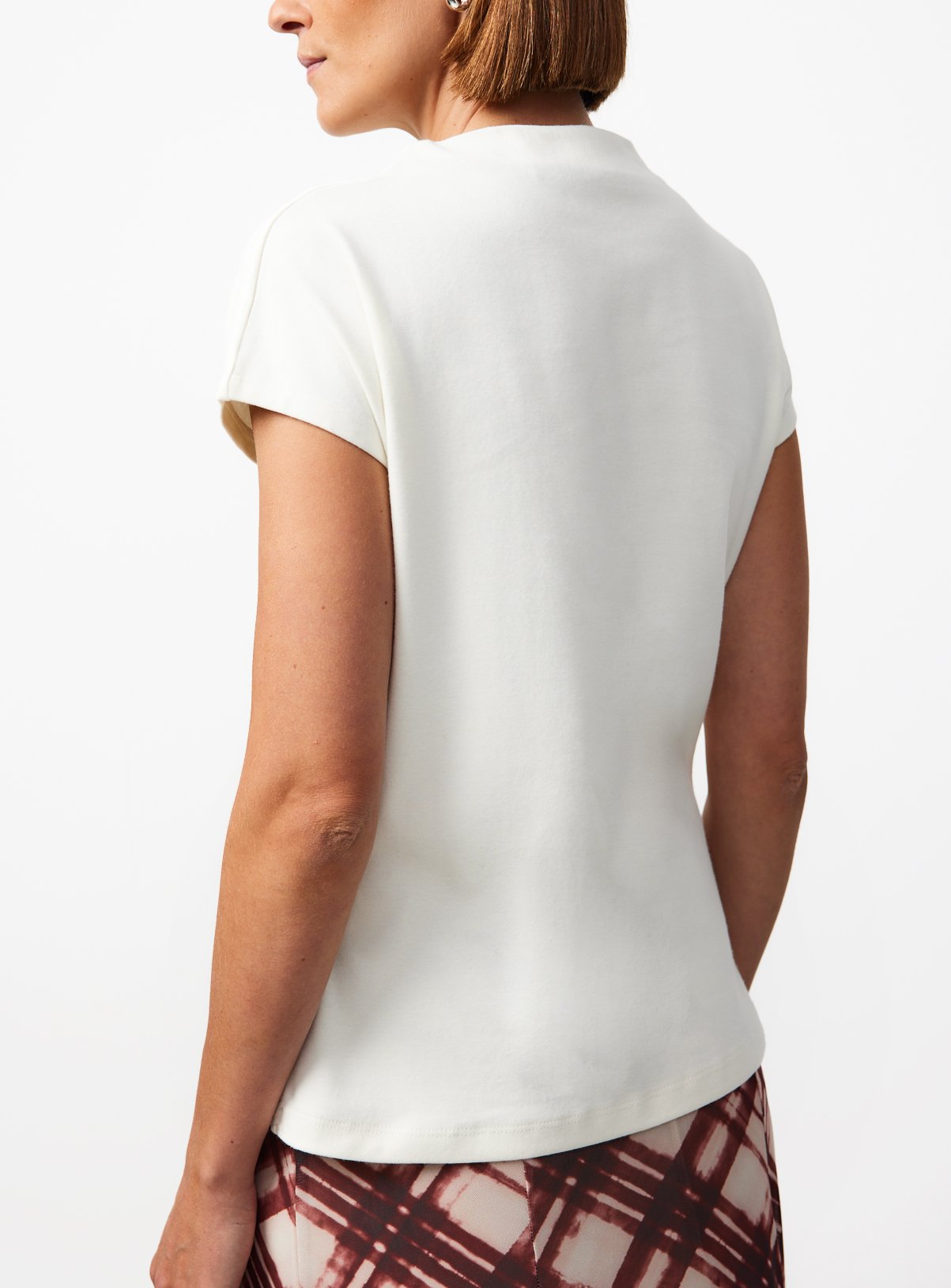 Cream High Neck Jersey Top 24 - Image 4 thumbnail